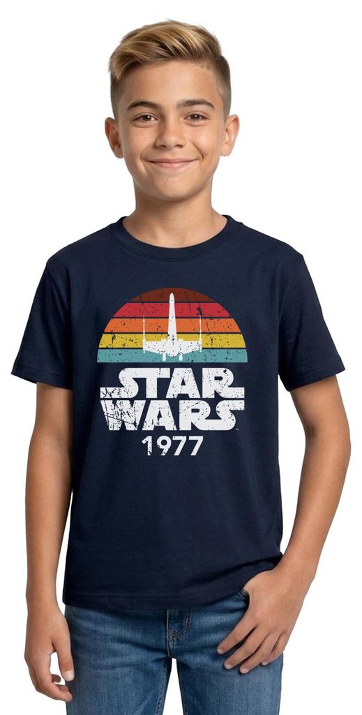 Star Wars Schriftzug 1977 Retro Teenager T-Shirt, 152/164 Produktbild 