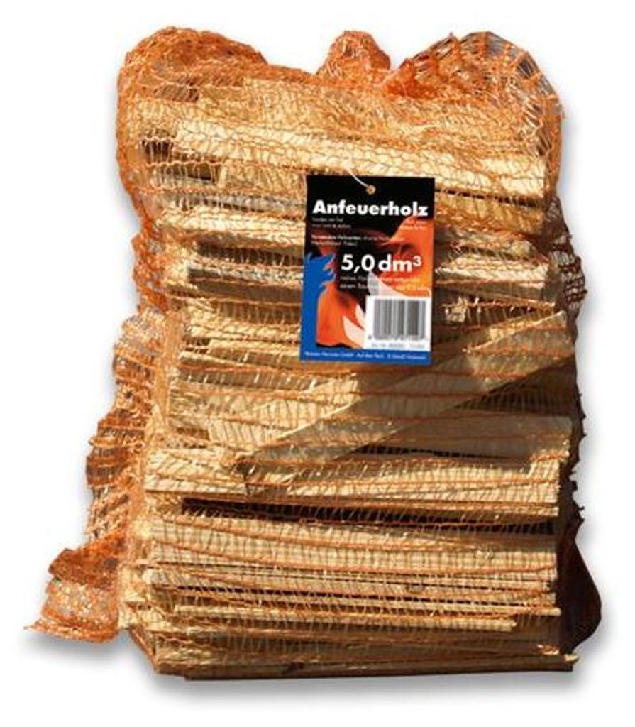 Anfeuerholz Brennholz im Netz 5dm³ Holzvolumen Produktbild 