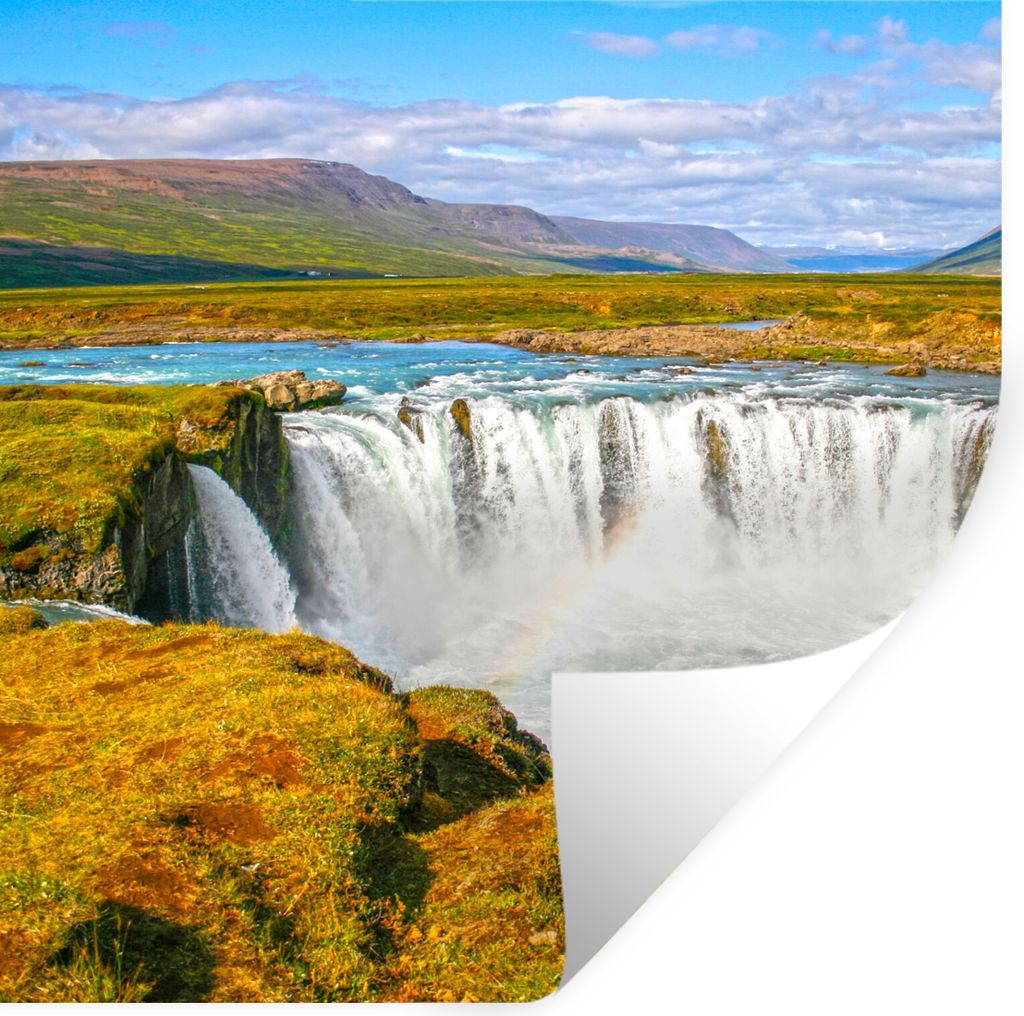 MuchoWow Wandtattoo Wandsticker Wandaufkleber Wasserfall - Wasser - Natur 50x50 cm Selbstklebend und Repositionierbar - Selbstklebend - Fototapeten