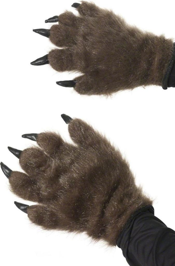 Haarige Monster-Handschuhe braun - Einheitsgröße Produktbild 