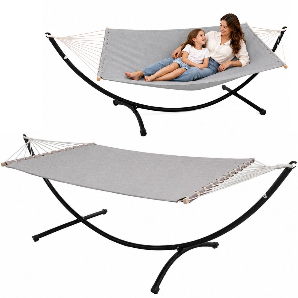 Doppel Hängematte mit Gestell 200x120 cm Garten Hängeliege Produktbild 