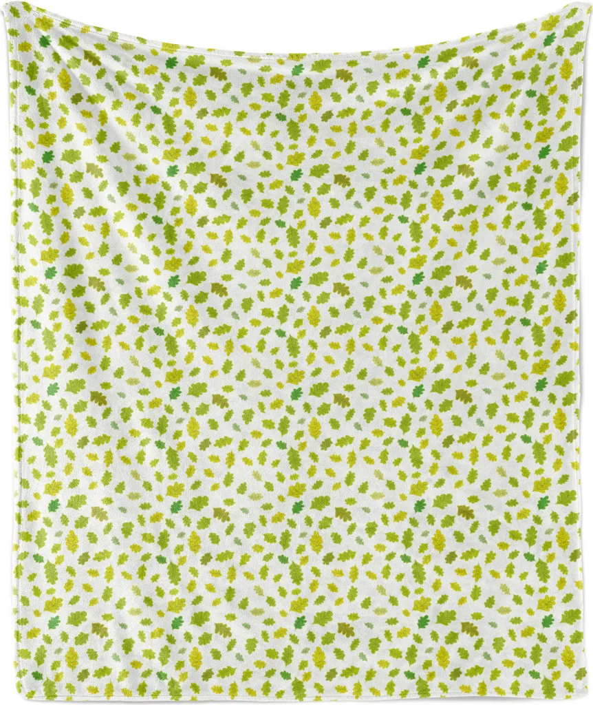 Plaid Soft Touch ABAKUHAUS 175x230 cm | Foglie Quercia Verde