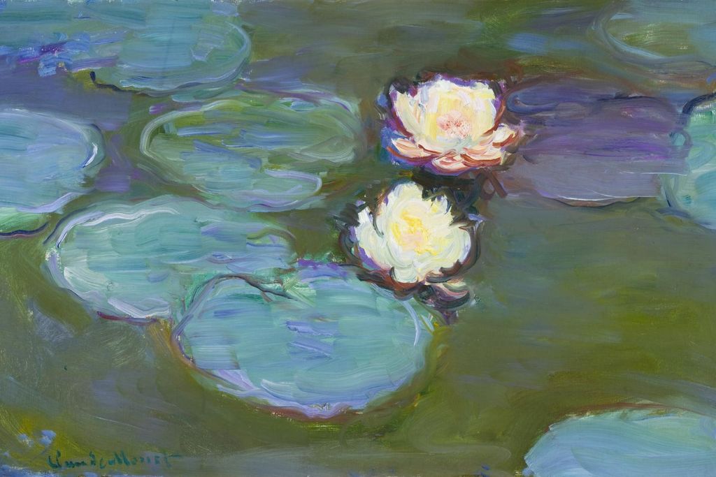 Plakat 30x20cm Nympheas, Monet Vintage für das Wohnzimmer