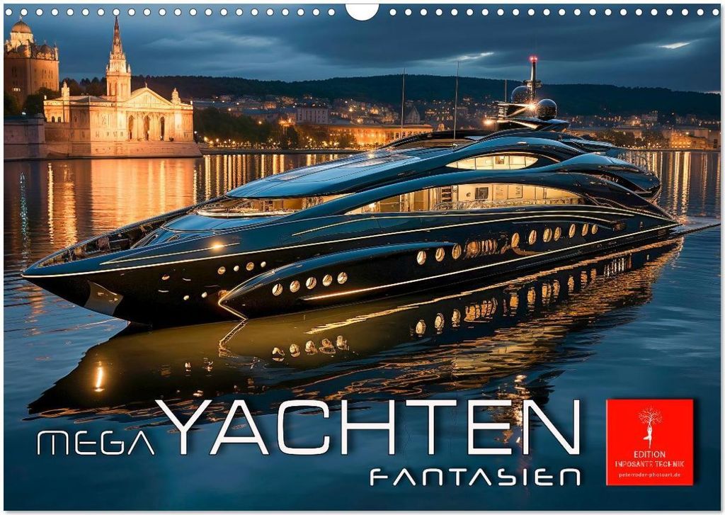 Mega Yachten Fantasien (Wandkalender 2026 DIN A3 quer), CALVENDO Monatskalender