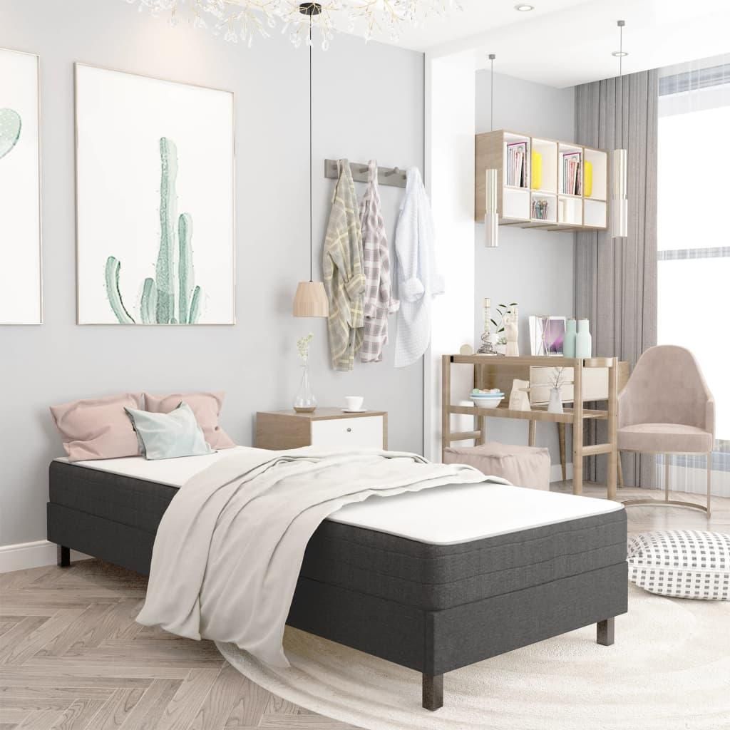 vidaXL Boxspring Bedstead Grey Fabric 100x200 cm Obrázek produktu 