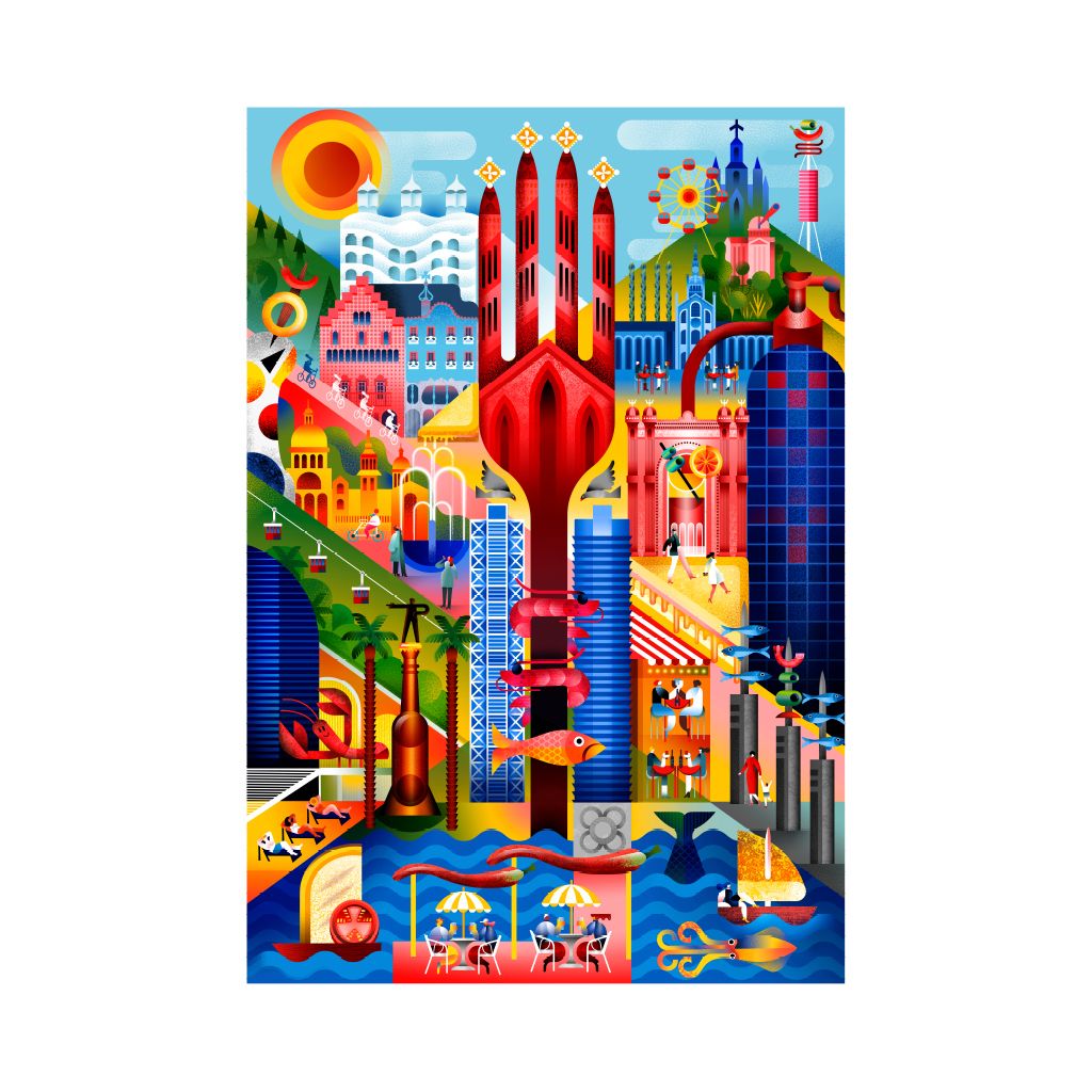 Barcelona Art Puzzle 1000 Teile Abstraktion für Erwachsene Ansicht