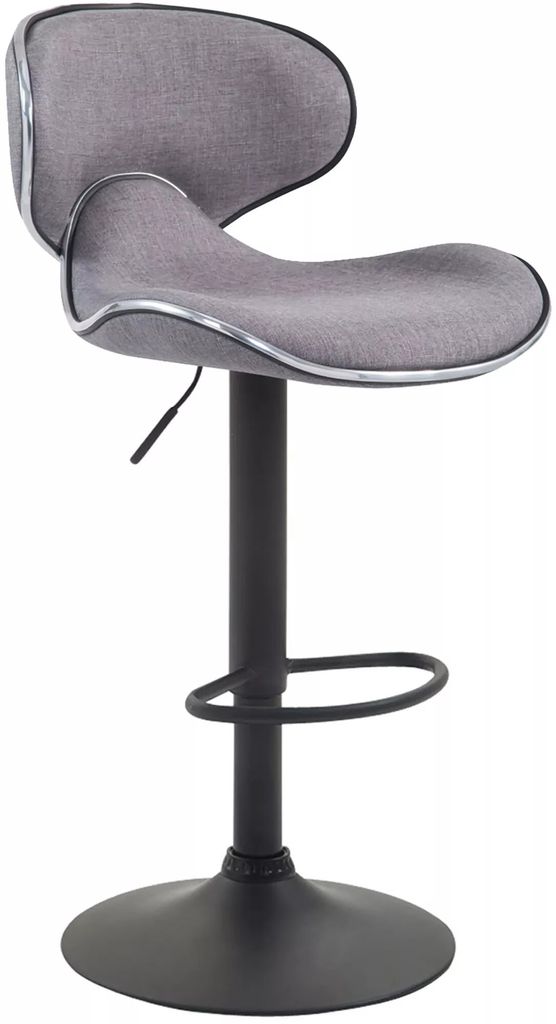 In And OutdoorMatch Luxus Barhocker Elda - Grau - Schwarz - Modernes Design - Rückenlehne - Fußstütze - Für Küche und Bar - Gepolsterte Sitzge...