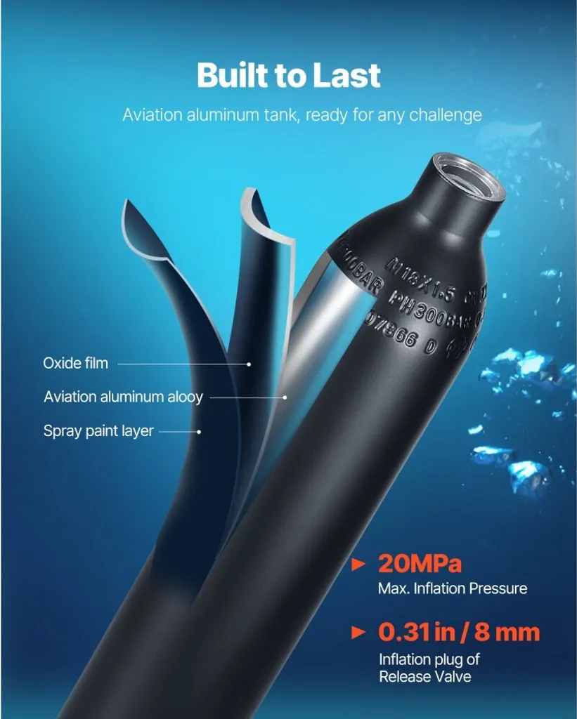 Bouteille de plongée 0,5L compacte - Respirez librement sous la surface - 3