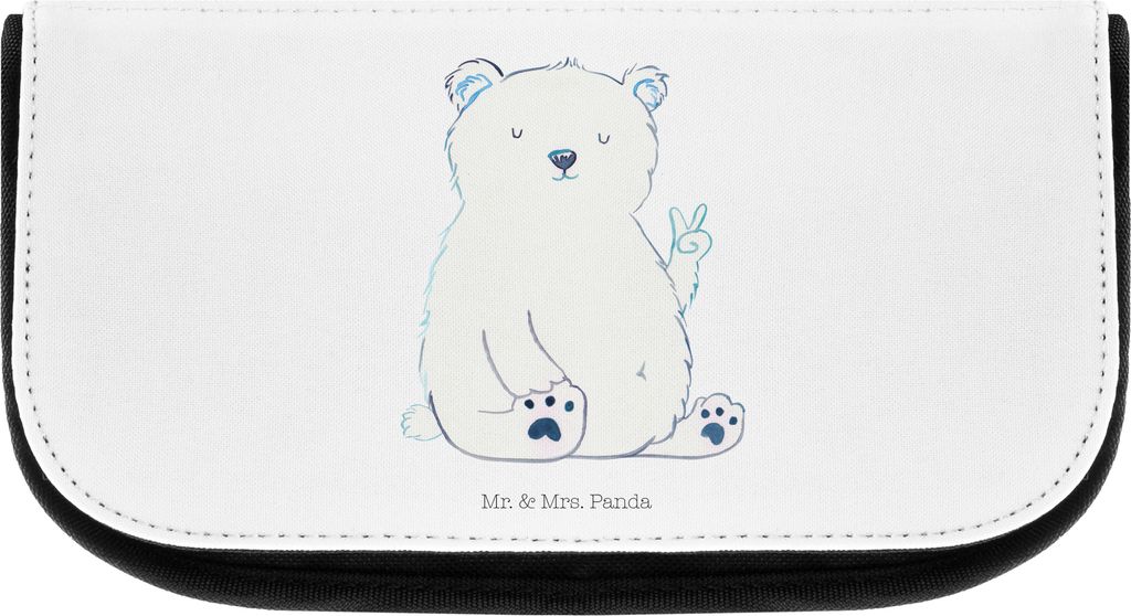 Mr. & Mrs. Panda kosmetiktäschchen Eisbär Faul - Weiß - Geschenk, Organizer, Teddy, Nordpol, Büro, Kulturbeutel, Schminktasche, Bär, Homeoffic...