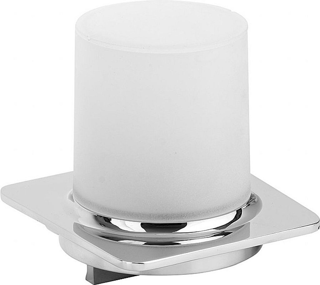 BORGANIC Seifenspender Edelstahl Kunststoff poliert Weiß 100x115x100 mm, 200 ml für Bad & Küche >> zum Bohren