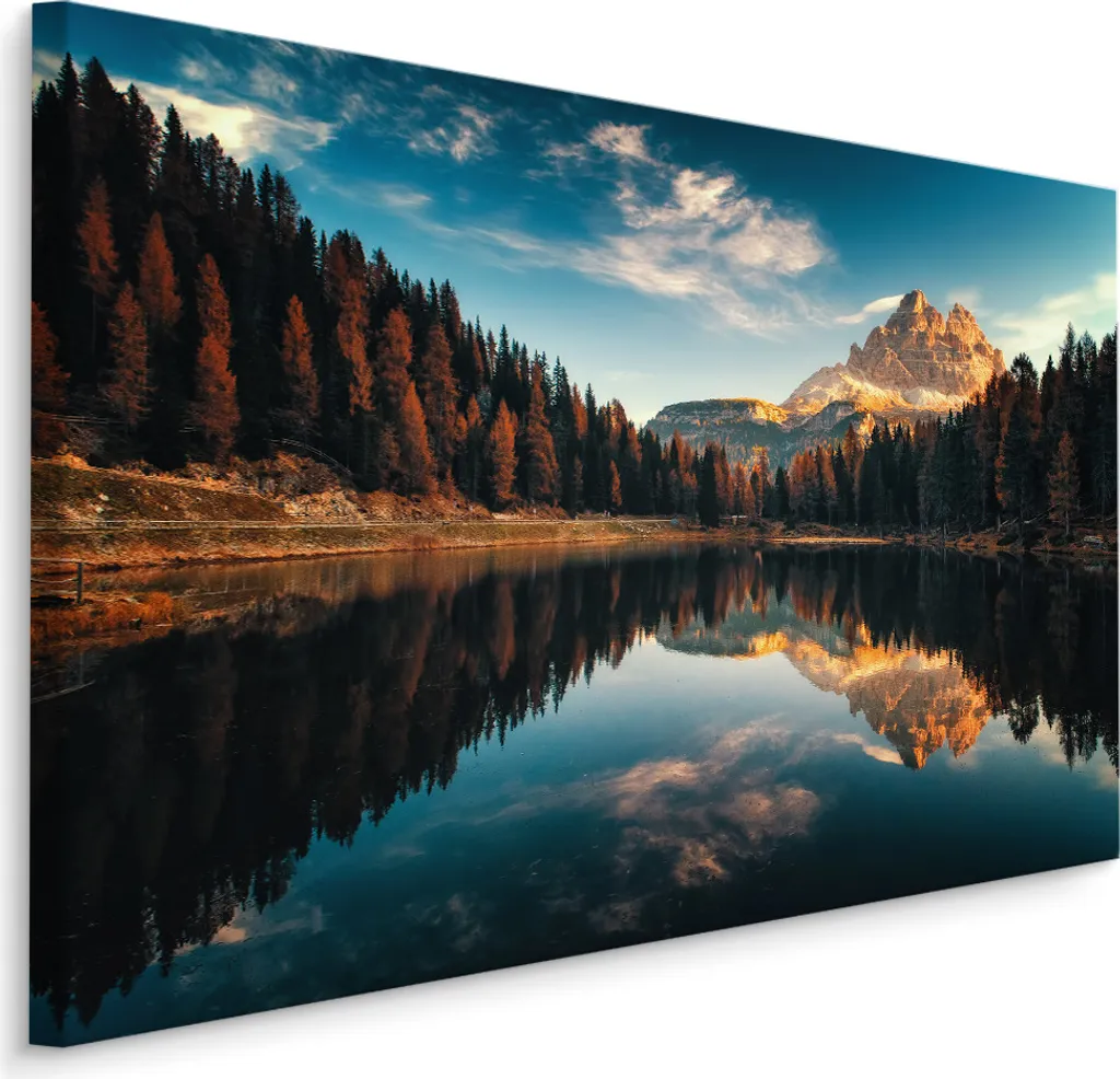 Quadro Montagna 70x50 cm XXL - Tela Arredamento Baita e Casa Moderna