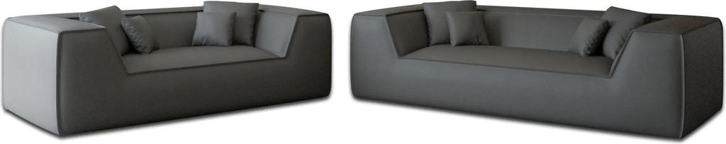 Kunstleder 3-2-Sitzer Sofa Set Liberia Dunkelgrau