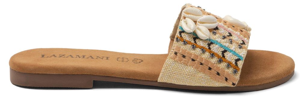 Lazamani Pantoletten Pantoletten Leder/Textil