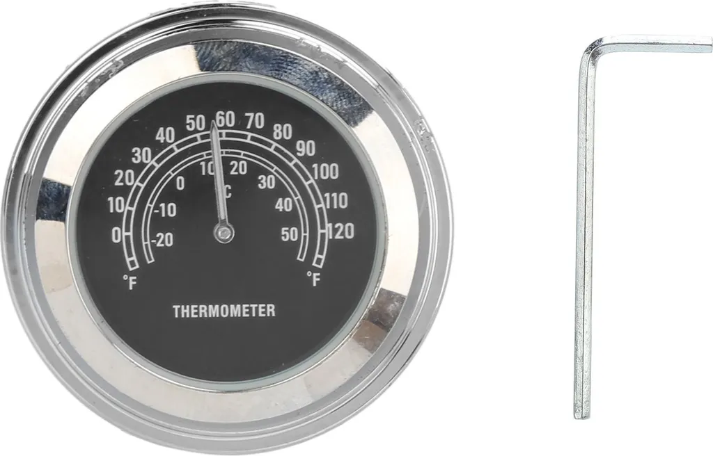 Orologio Moto Manubrio Nero + Termometro Esterno Universale 1 Police