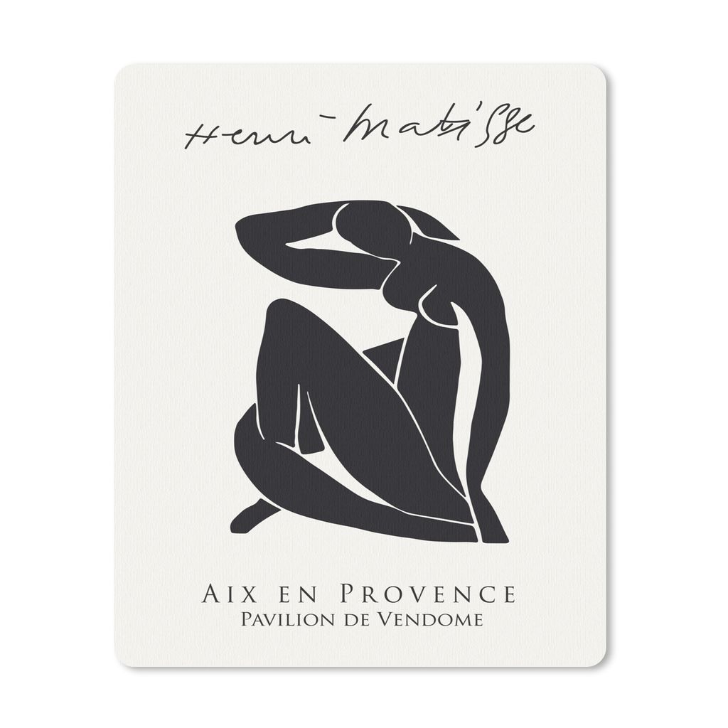 MuchoWow Mauspad Mousepad Frau - Abstrakt - Schwarz - Henri Matisse 30x40 cm - Mousepads - Maus Mat - Pad - Mausunterlage - Mausmatten