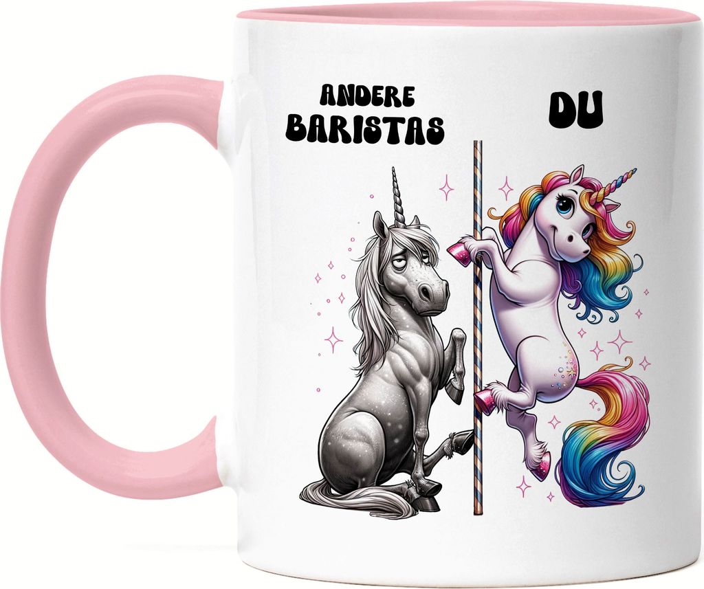 Andere Baristas Du Einhorn Tasse Rosa Barista Café Kunst Latte-Art