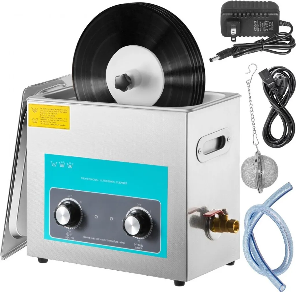 Bac de nettoyage à ultrasons numérique 6L chauffant pour bijoux et vinyles