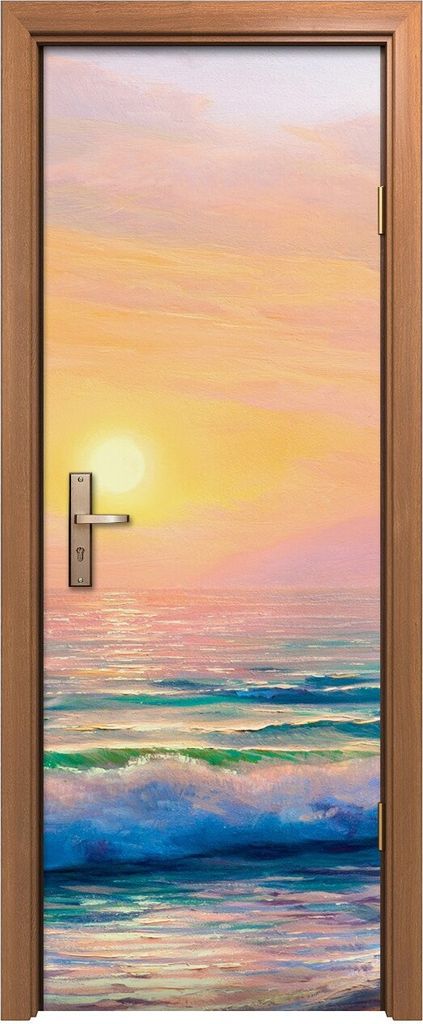 Türposter 70x200 cm Türaufkleber Türtapete Türfolie Klebefolie Kunst Sonnenuntergang Meer Landschaft