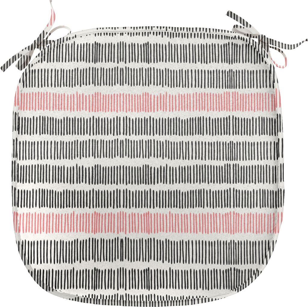 ABAKUHAUS Abstrakt Polster für Esszimmerstühle, Retro Linien Hipster, Dekoratives wasserfestes Kissen mit Riemen für Küchensitze, 40 cm x 40 cm...
