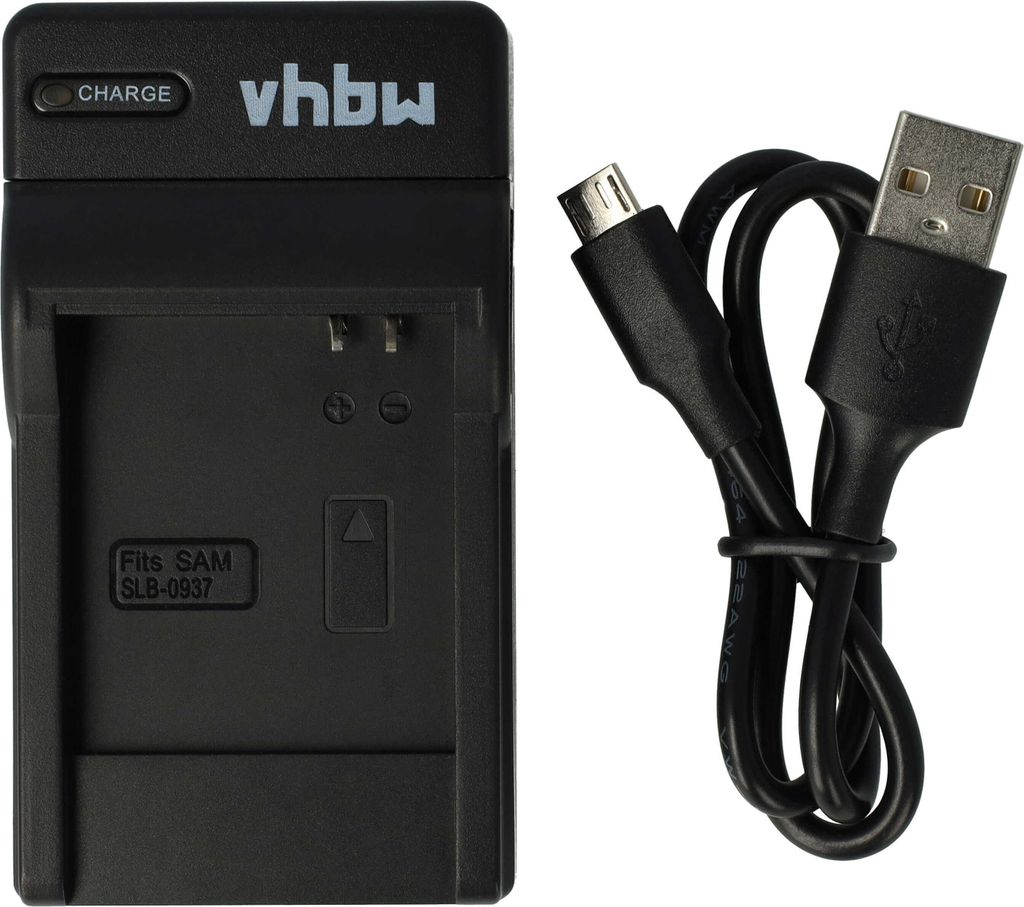 vhbw USB-C Ladegerät kompatibel mit Samsung PL10, ST10, NV33, NV4, i8, L830, CL5, L730 Kamera Camcorder - Ladeschale + USB-C Kabel Ladeanzeige