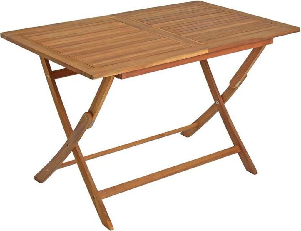 ESTEXO Gartentisch Akazienholz, Eckig, klappbar, Natur, 120 Produktbild 