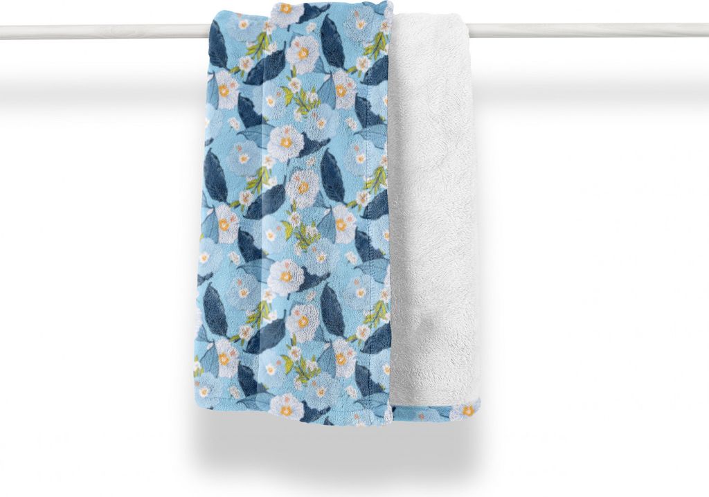 ABAKUHAUS Blumen Weich Flanell Fleece Decke, Blätter und blühende Blumen, Gemütlicher Plüsch für den Innen- und Außenbereich, 125 x 175 cm, B...