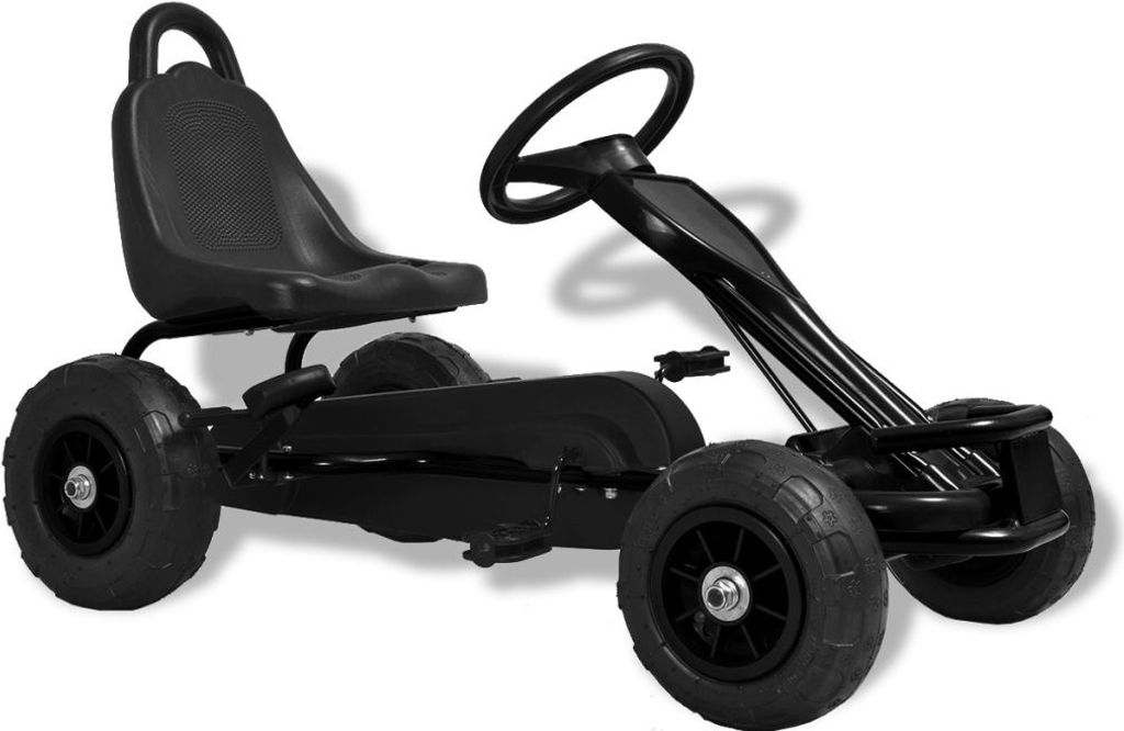 vidaXL Gokart na pedały z oponami pneumatycznymi czarny Zdjęcie produktu 8