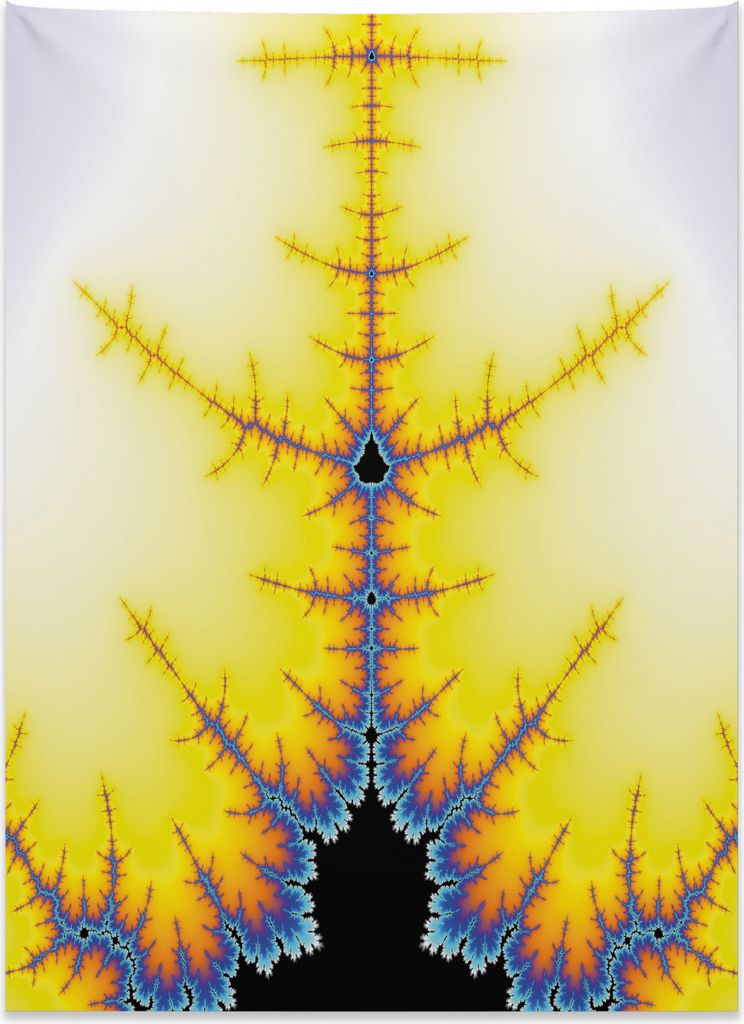 Abakuhaus Fractal Wandteppich, Psychedelische digitale Kunst aus Weiches Mikrofaser Stoff Kein Verblassen Klare Farben Waschbar, 110 x 150 cm, Brau...