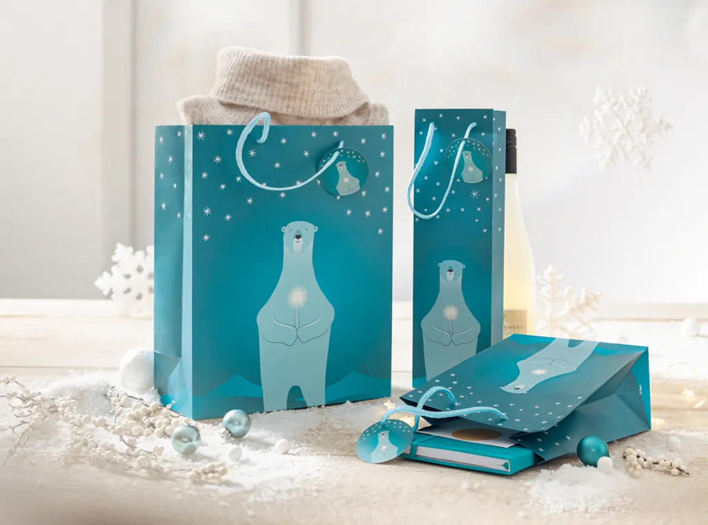 Sigel GT052 Sacchetto Regalo Natale Orso Polare - Collezione Designer
