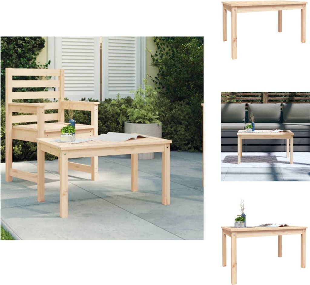 vidaXL Gartentisch 82,5x50,5x45 cm Massivholz Kiefer - Gartentische