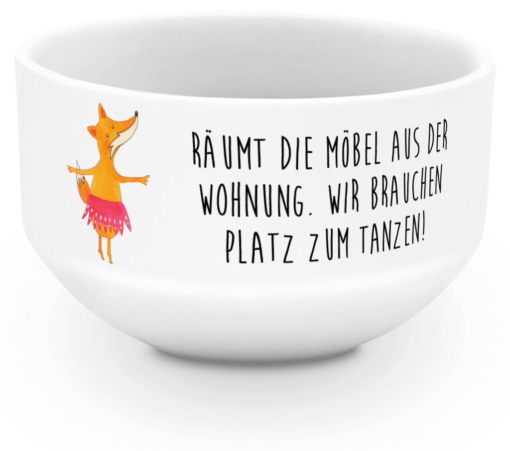 Mr. & Mrs. Panda salatschälchen Fuchs Ballerina - Weiß - Geschenk, schale, Yeah, Müslischale, Obstschale, Suppenschüssel, Party, Schüssel, por...