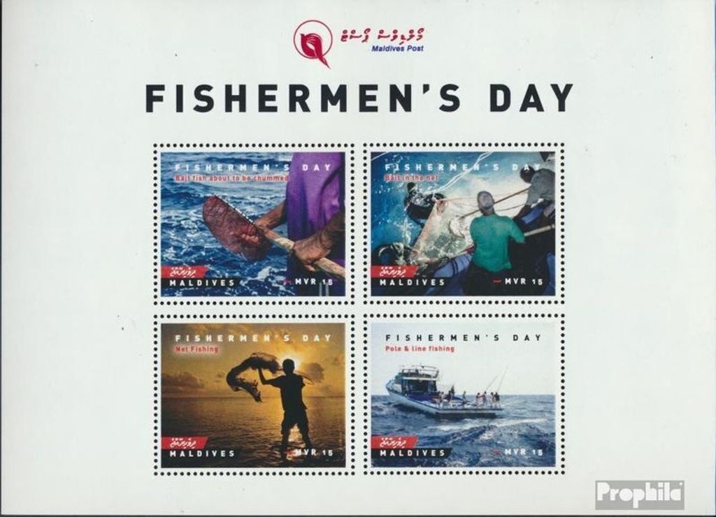Briefmarken Malediven 2016 Mi 6692-6695 Kleinbogen (kompl. Ausg.) postfrisch Tag der Fischer