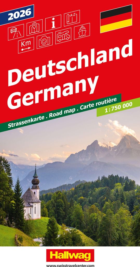Hallwag Strassenkarte Deutschland 2027 1:750.000
