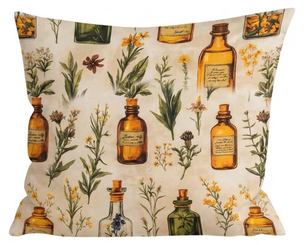 Mikrofaser-Kissenbezug APOTHECARY 45x45 cm, creme Produktbild 