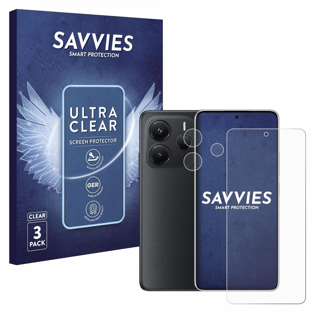 A product shot featuring packaging and a smartphone with a screen protector.