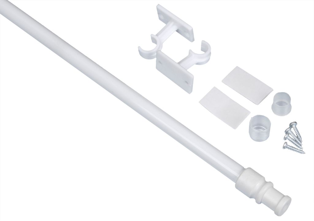 Cafehausstange weiss ausziehbar 75-125 cm Halter Produktbild 