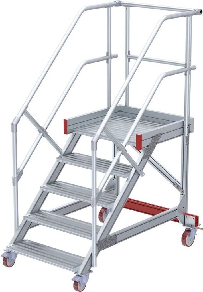 Euroline 513 Wartungsbühne 45° 800mm Stufenbreite 5 Stufen Alu gerieft