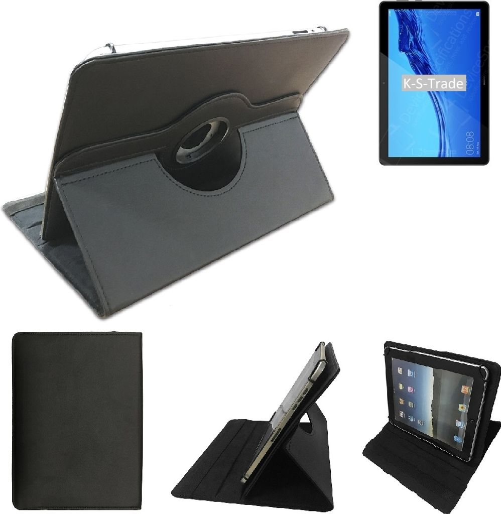 High quality kompatibel mit Huawei MediaPad T5 10 Wi-Fi Schutz Hülle 360° Tablet Case Schutzhülle Flip Cover schwarz. Tablet Hülle drehbar