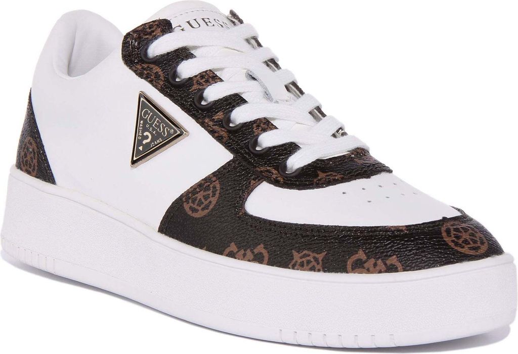 Guess Sidny Frauen Schnürung Synthetik Basketballspiriert Turnschuhe Weiß – undefined / Weiß
