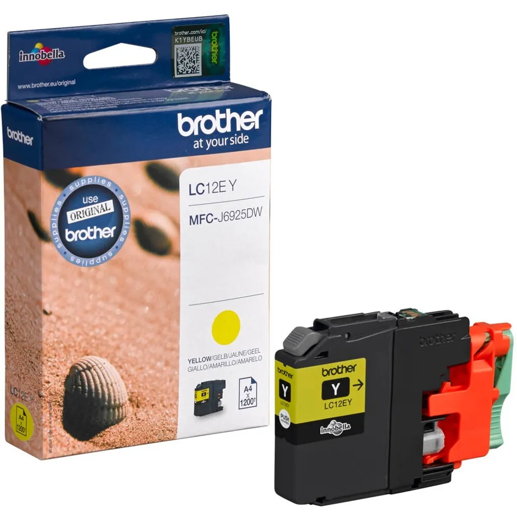 Brother LC-12EY Jaune Innobella : Couleurs Éclatantes et Séchage Rapide