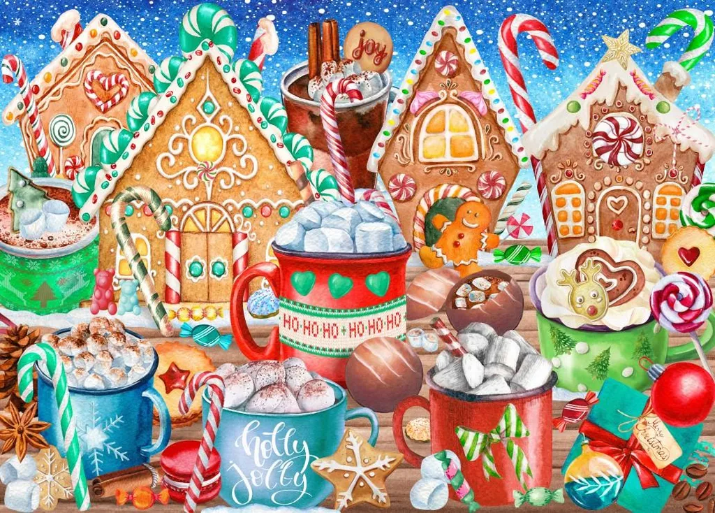 Bluebird Puzzle Candy Canes and Cocoa 500 pièces en carton recyclé