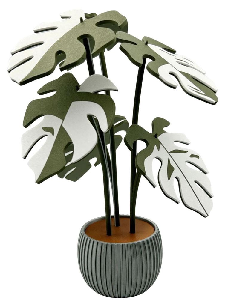 1 Set 3D-gedruckte Monstera-Blatt-Untersetzer, hitzebeständig, tropische Blätter, Topfuntersetzer, Verbrühungsschutzmatte, Küchenarbeitsplatte,...