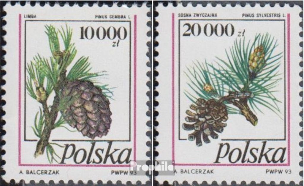 Briefmarken Polen 1993 Mi 3456-3457 (kompl.Ausg.) postfrisch Zapfen