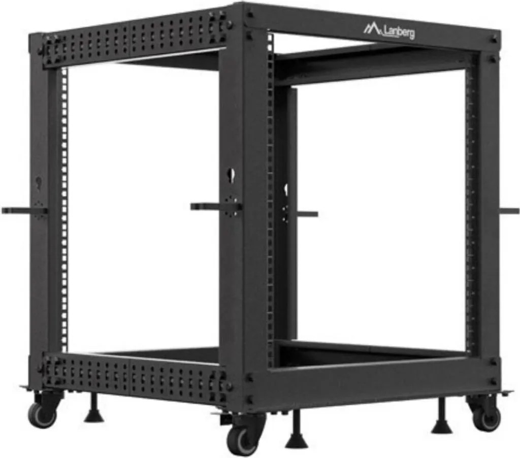 Support Rack 12U Ouvert pour Serveur Lanberg Réglable et Evolutif Noir 19"