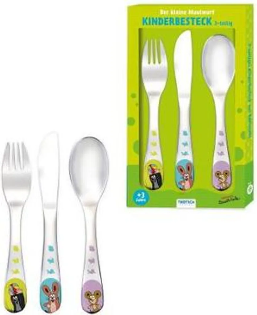 Set de couverts enfant en inox TRÖTSCH - La Petite Taupe pour bébé