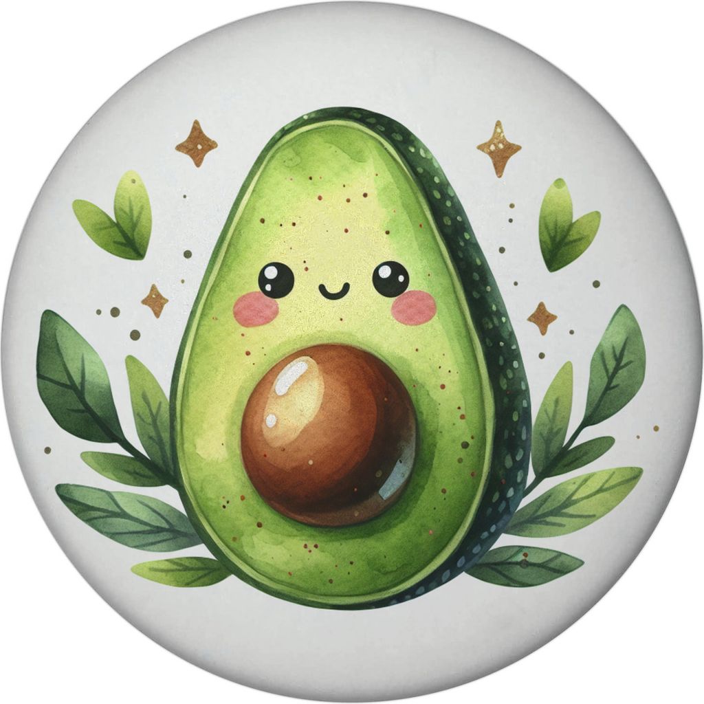 Avocado Magnet mit Flaschenöffner rund