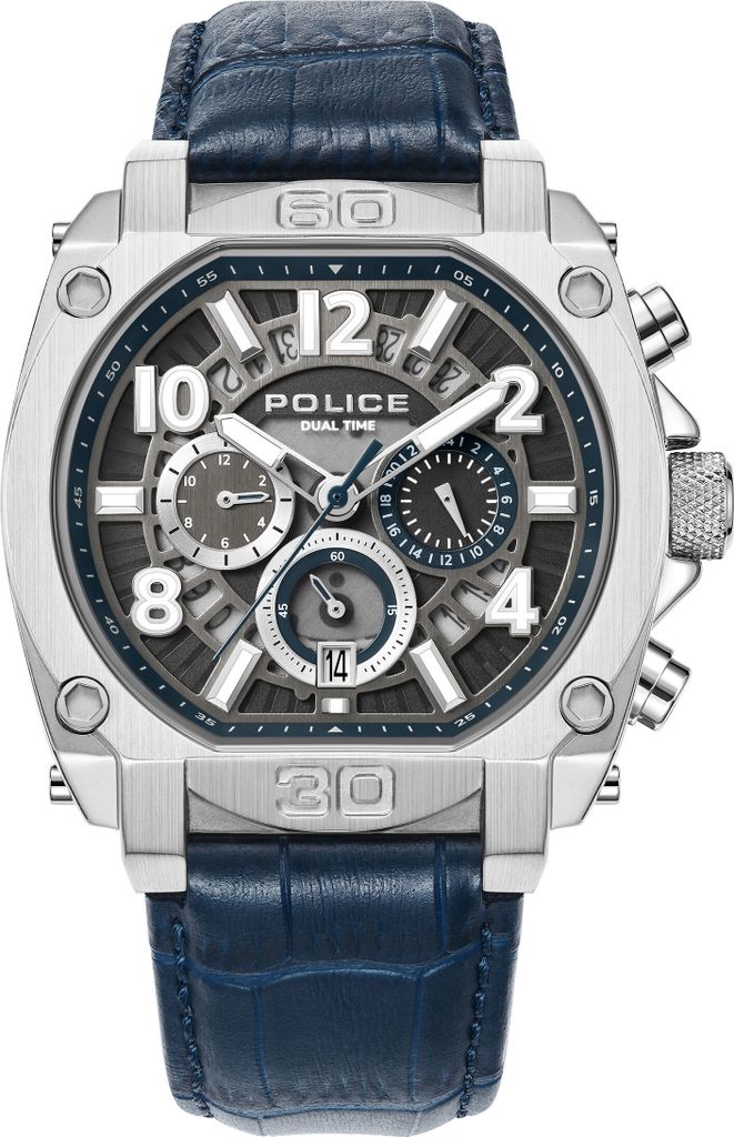 POLICE Herrenuhr Quarzuhr silber / blau onesize Herren 45 Produktbild 