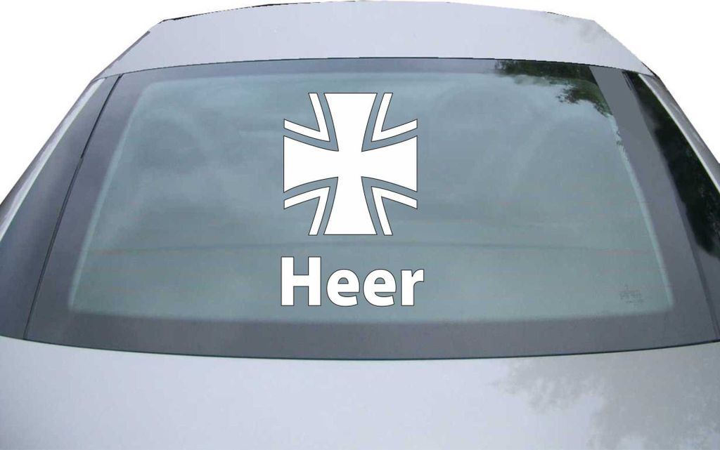 Indigos UG - Aufkleber Heckscheibe & Motorklappe DE2631 - weiß - 600x400 mm - Deutsches Heer - Bundeswehr - Auto Scheiben Fenster Heckklappe Tunin...