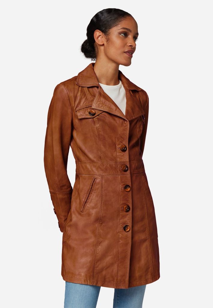 Damen Ledermantel Kurzmantel Ricano LUCY Nappa – cognac / M Produktbild 