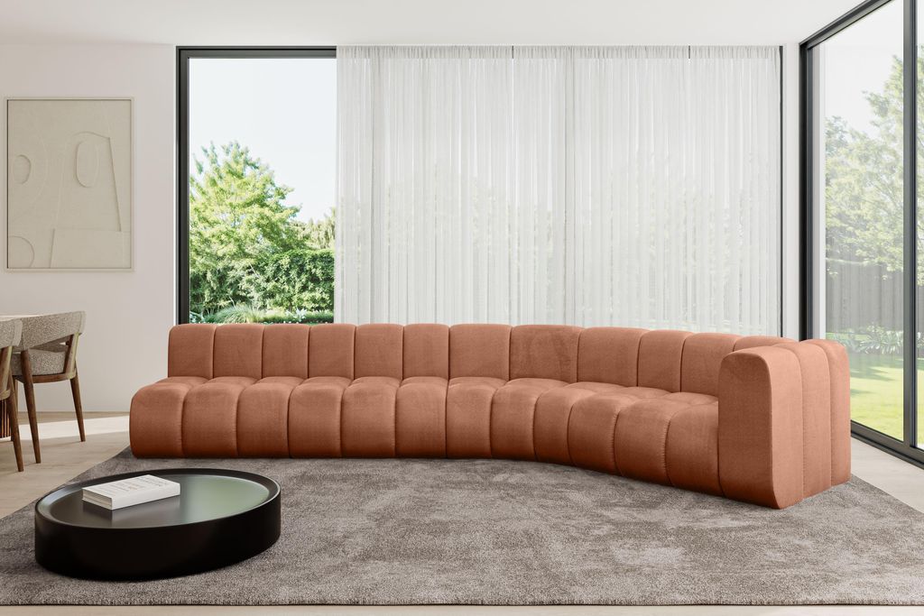 ALTDECOR Modulares Sofa Ecksofa in L-Form - Karex-L2 - 399x194x70 cm Apricot - Corner modular Sofa Eckcouch Couch Wohnlandschaft Cauchsofa Bodensof...